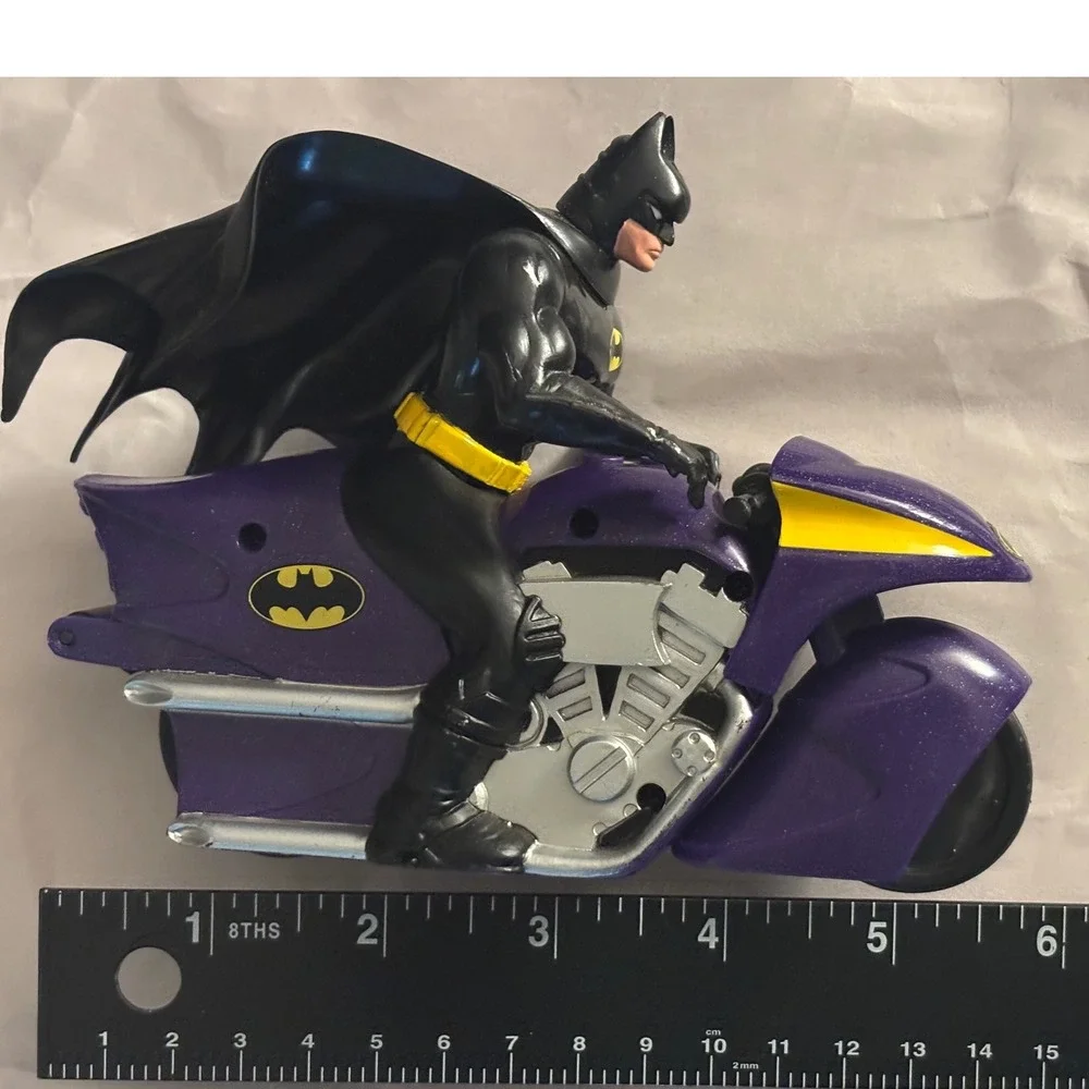 DC Comics Batman Batcycle Action Figure Purple Black Good Preowned